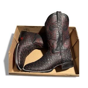Alfa  Black and Red Western Boots